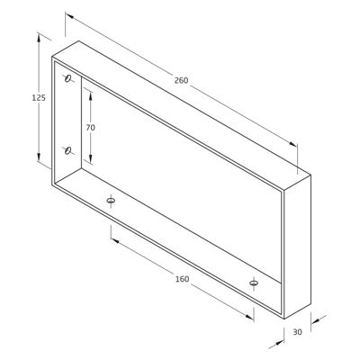 AMIG - Support  3001 - 125 x 260 x 30 mm - Acier - Noir mat