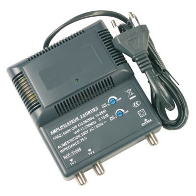 Amplificateur coupleur d'ext./2 entrées UHF 30 dB+alimentation
