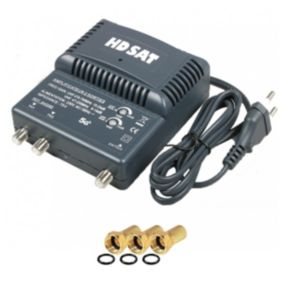 amplificateur TNT 2 sorties Gain 25dB + 3 Fiches F HDSAT