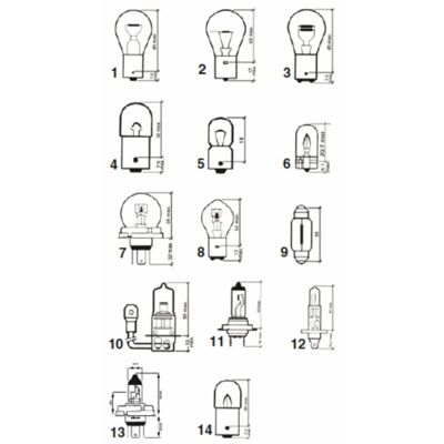 Ampoule 12 V 21 W (ba15s) (Lot de 10 )