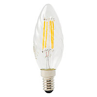 Ampoule à filament flamme torsadée LED Diall E14 4,5W=40W blanc chaud
