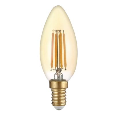 Ampoule Bougie LED E14 Verre Doré 4W 400lm 2800K Optonica