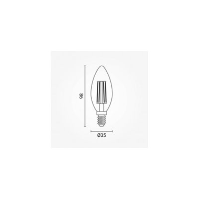 Ampoule Bougie LED E14 Verre Doré 4W 400lm 2800K Optonica