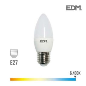 Ampoule à bougie LED - EDM - E27 5W 400 lm 6400k - Lumière froide