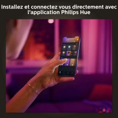 Ampoule connectée connectée dimmable Bluetooth Philips Hue IP20 A60 E27 1100lm 11W multicolore