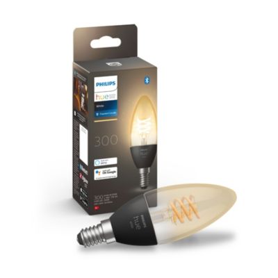 Ampoule connectée dimmable Bluetooth Philips Hue IP20 Flamme E14 300lm 4,5W blanc chaud