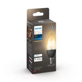 Ampoule connectée dimmable Bluetooth Philips Hue IP20 Flamme E14 300lm 4,5W blanc chaud