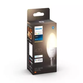 Ampoule connectée dimmable Bluetooth Philips Hue IP20 Flamme E14 470lm 5,5W blanc chaud