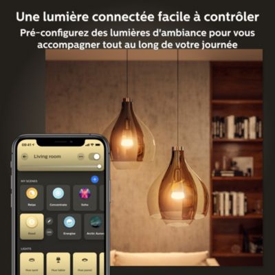 Ampoule connectée dimmable E27 IP20 1100lm 11W Bluetooth Philips Hue