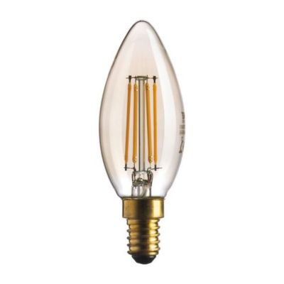 Ampoule E14 LED Flamme Lisse 4.5W 2500K Verre Ambré  420 lm Style Vintage