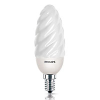 Ampoule éco E14 Flamme 8W=35W blanc chaud Philips