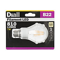 Ampoule filament LED B22 7W=60W blanc chaud
