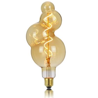 Ampoule filament LED BB100 4W Dimmable 2200K E27, Ampoule Globe Style Spirale Vintage décorative en verre ambré