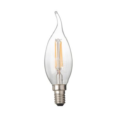Ampoule filament LED flamme courbée E14 4W=40W blanc chaud Castorama