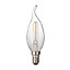 Ampoule filament LED flamme courbée E14 2W=25W blanc chaud