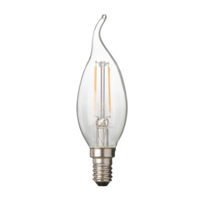 Ampoule filament LED flamme courbée E14 2W=25W blanc chaud Castorama