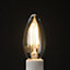 Ampoule filament LED flamme courbée E14 4W=40W blanc chaud