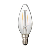 Ampoule filament LED flamme E14 2W=25W blanc chaud