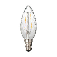 Ampoule filament LED flamme torsadée E14 2W=25W blanc chaud
