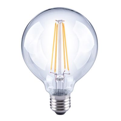 Ampoule filament LED globe E27 6,5W=60W blanc chaud