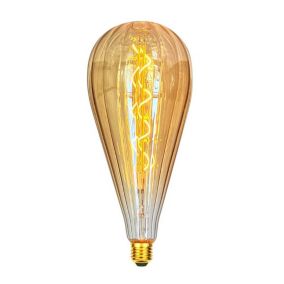 Ampoule filament LED ST125 4W Dimmable 2200K E27, Ampoule Globe Goutte de Pluie Vintage décorative en verre ambré
