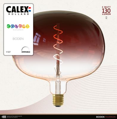 Ampoule LED à filament Boden marron dimmable E27 140lm 5W IP20 blanc chaud ⌀22 x H.22,5cm Calex
