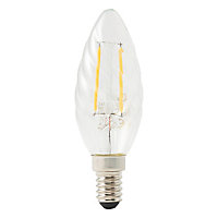 Ampoule LED à filament Diall flamme torsadée E14 3W=25W blanc chaud