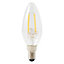 Ampoule LED à filament flamme E14 250lm 1.8W = 25W Ø3.5cm Diall blanc chaud