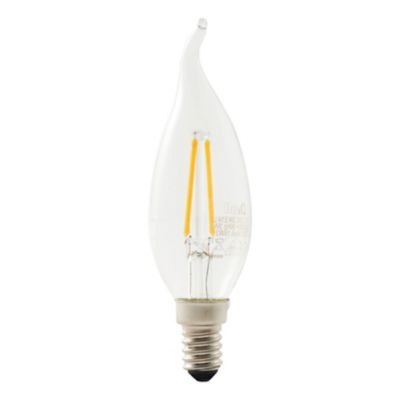 Ampoule LED à filament flamme E14 250lm 1.8W = 25W Ø3.5cm Diall blanc chaud