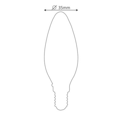 Ampoule LED à filament flamme E14 550lm 4W = 44W Ø3.5cm Diall blanc neutre