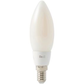 Ampoule LED à filament flamme E14 650lm 4.8W = 51W Ø3.5cm Diall blanc chaud