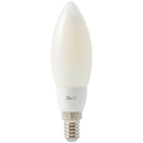 Ampoule LED à filament flamme E14 650lm 4.8W = 51W Ø3.5cm Diall blanc neutre