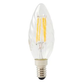 Ampoule LED à filament flamme torsadée E14 470lm 3.4W = 40W Ø3.5cm Diall blanc chaud