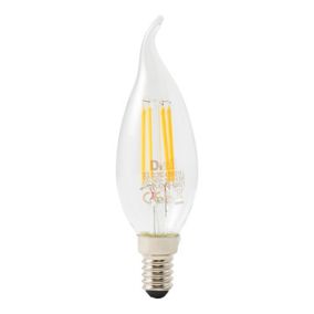 Ampoule LED à filament flamme transparent E14 470lm 3.4W = 40W Ø3.5cm Diall blanc chaud