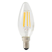Ampoule LED à filament flamme transparent E14 470lm 3.4W = 40W Ø3.5cm Diall blanc chaud