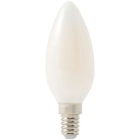 Ampoule LED à filament flamme verre laiteux E14 470lm 3.4W = 40W Ø3.5cm Diall blanc chaud