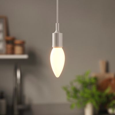 Ampoule LED à filament flamme verre laiteux E14 470lm 3.4W = 40W Ø3.5cm Diall blanc chaud