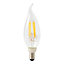 Ampoule LED à filament flamme verre transparent E14 470lm 3.4W = 40W Ø3.5cm Diall blanc chaud
