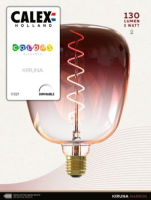 Ampoule LED à filament Kiruna marron dimmable E27 130lm 5W IP20 blanc chaud ⌀14 x H.20cm Calex