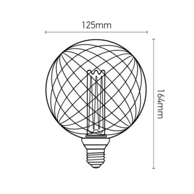 Ampoule LED à filament linéaire globe E27 120lm 3,5W blanc chaud ⌀13,2 cm ambrée