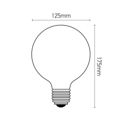 Ampoule LED à filament spirale globe E27 450lm 8W blanc chaud ⌀12,8 cm ambrée