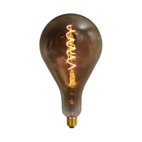 Ampoule LED à filament spirale spéciale E27 240lm 6W blanc chaud ⌀16,8 cm smokey
