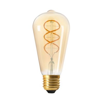 Ampoule LED à filament spirale spéciale E27 450lm 8W blanc chaud ⌀6,7 cm ambrée