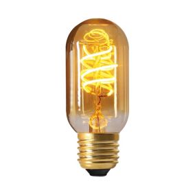 Ampoule LED à filament spirale tube E27 270lm 4W blanc chaud ⌀4,8 cm ambrée