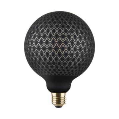 Ampoule LED à filament Tatoo E27 130lm 6W blanc chaud ⌀12,8 cm noir