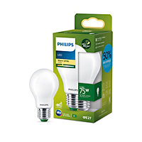 Ampoule LED A60 E27 1095lm=75W blanc chaud Philips ⌀6 cm dépoli