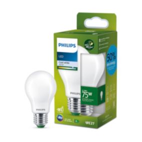 Ampoule LED A60 E27 1095lm=75W blanc froid Philips ⌀6 cm dépoli