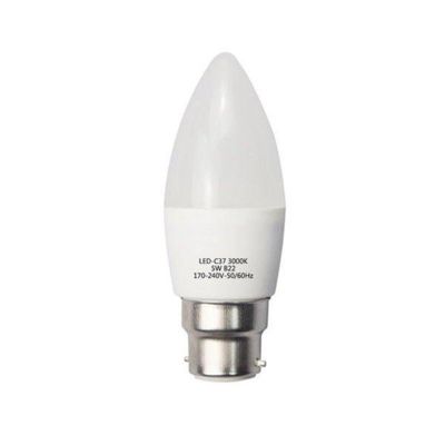 Ampoule LED B22 6W 220V C37 180 degrés - Blanc Neutre 4000K - 5500K - SILAMP
