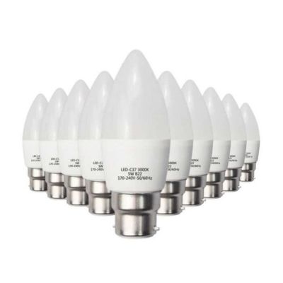 Ampoule LED B22 6W 220V C37 180 - SILUMEN - Blanc chaud - Conforme CE - Garantie 2 ans