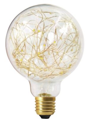 Ampoule LED boucle Globe E27 40lm 1,5W blanc chaud ⌀12,5cm transparent